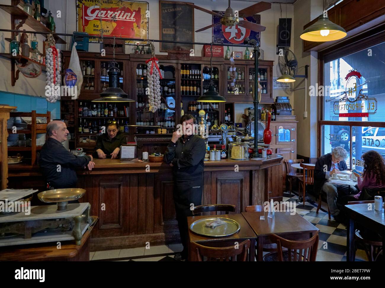 Cafe 'El Hipopotamo'. San Telmo, Buenos Aires. Stock Photo