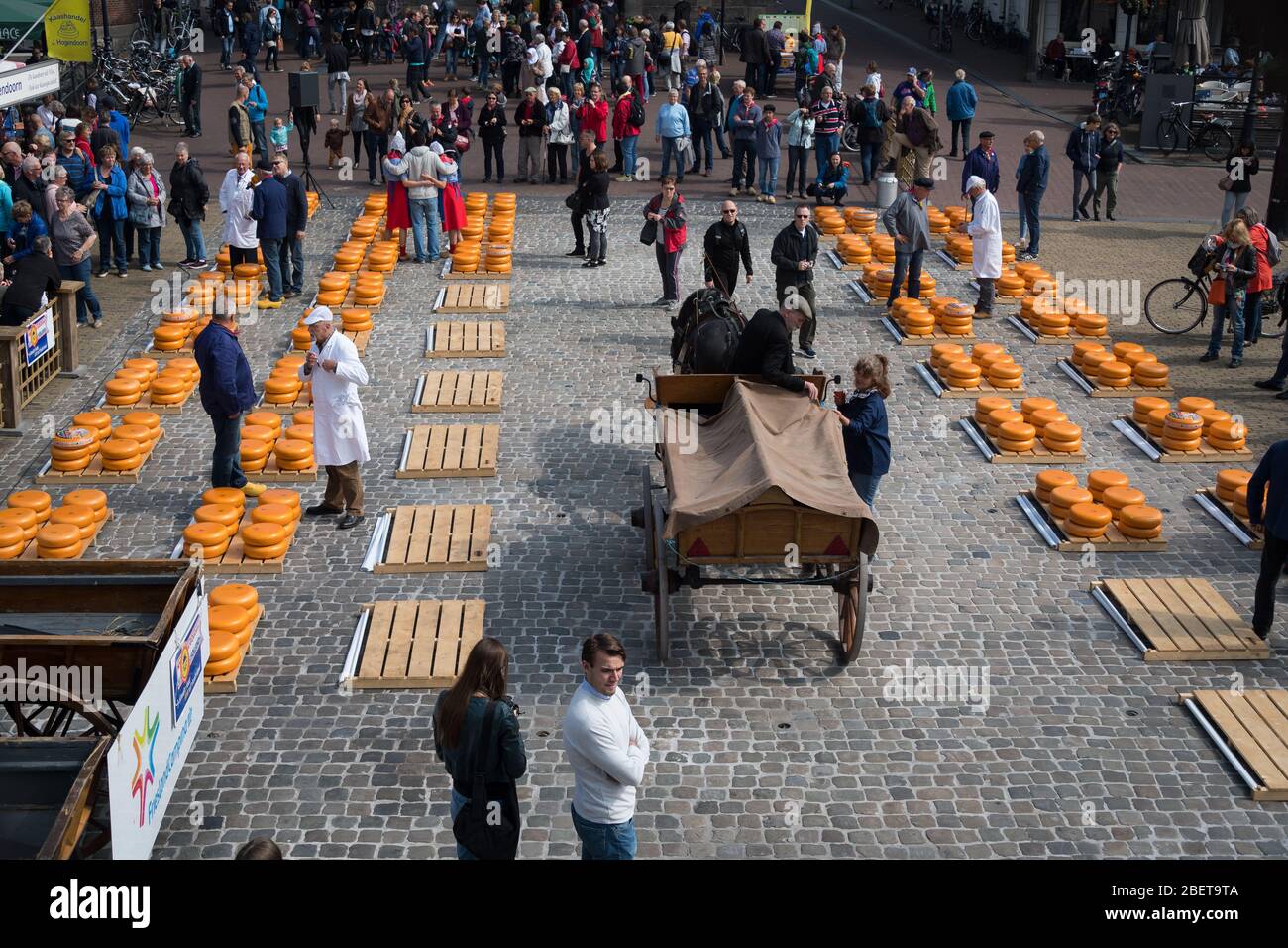 Gouda, Netherlands May 2016 the weekly cheese market in the iconic cheese town Stock Photo
