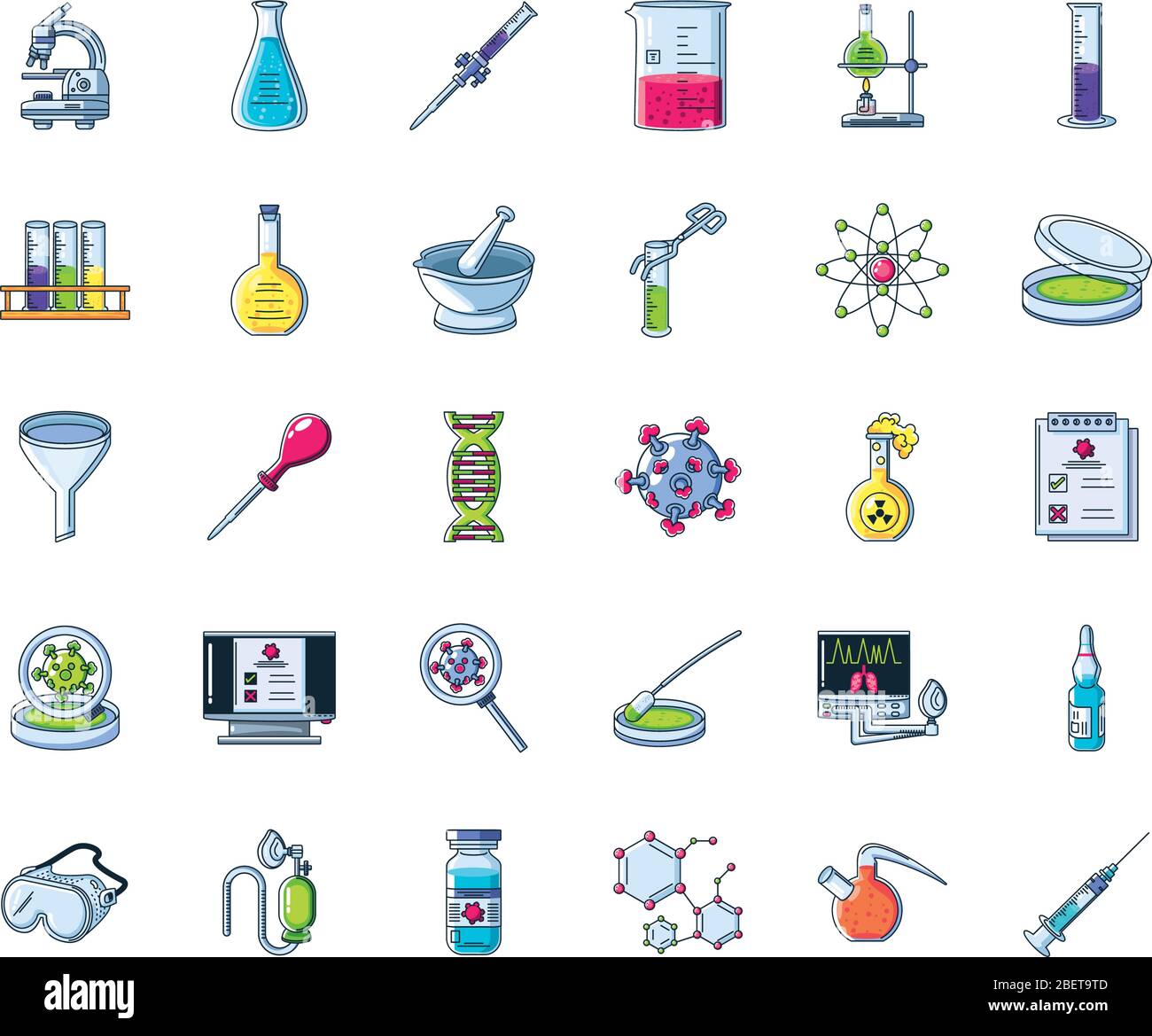 set of icons laboratory research vector illustration design Stock ...