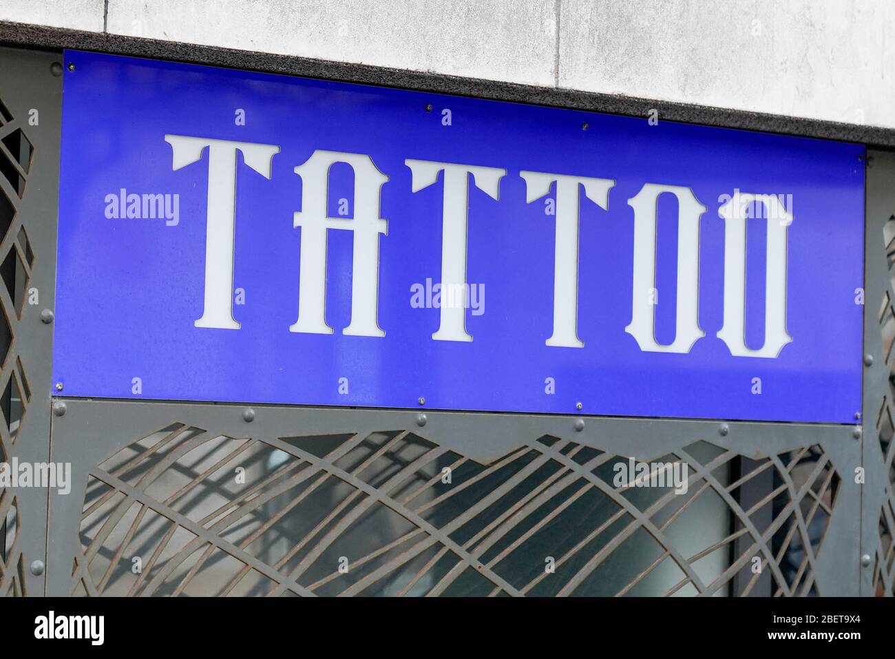 Shop store with Tatoo Shop sign boutique concept Stock Photo