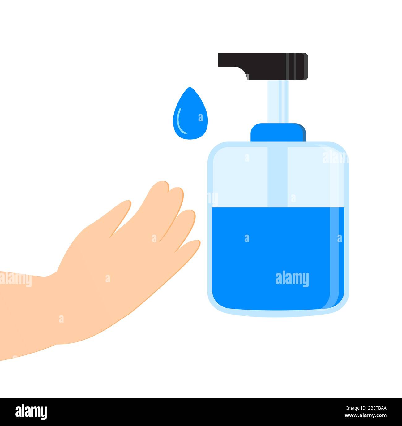 Hand sanitizer application vector. Personal hygiene dispenser ...