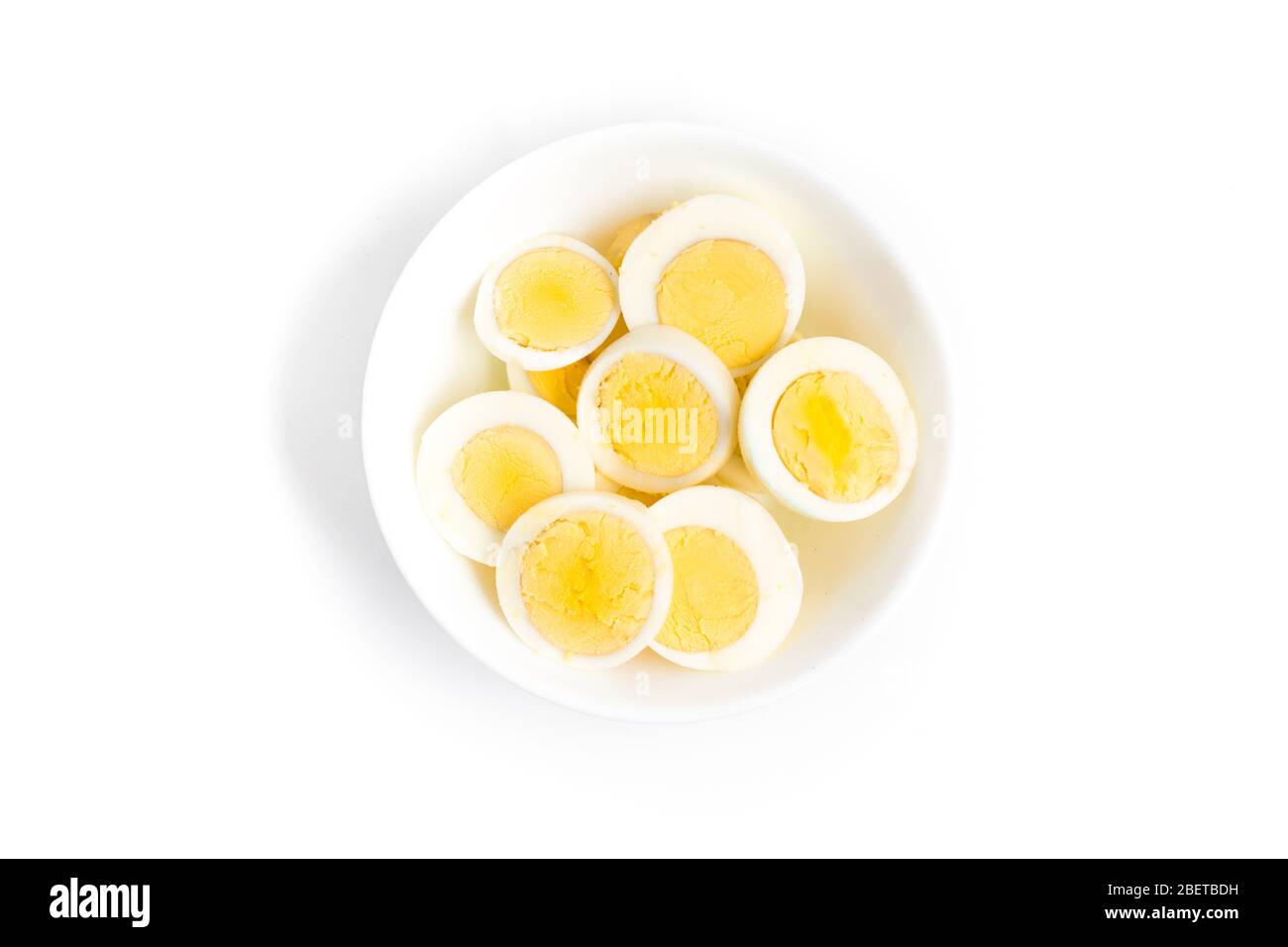 Boiled Egg Sliced on white background. Protein Source Stock Photo Alamy