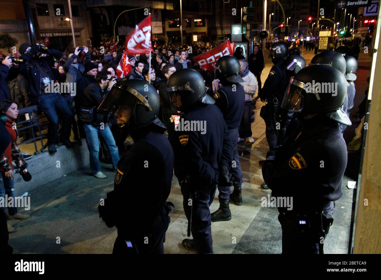 European General Strike.Some members of the Riot Police.November 14,2012. (ALTERPHOTOS/Carlos Rojo) /NortePhoto/nortephoto@gmail.com Stock Photo