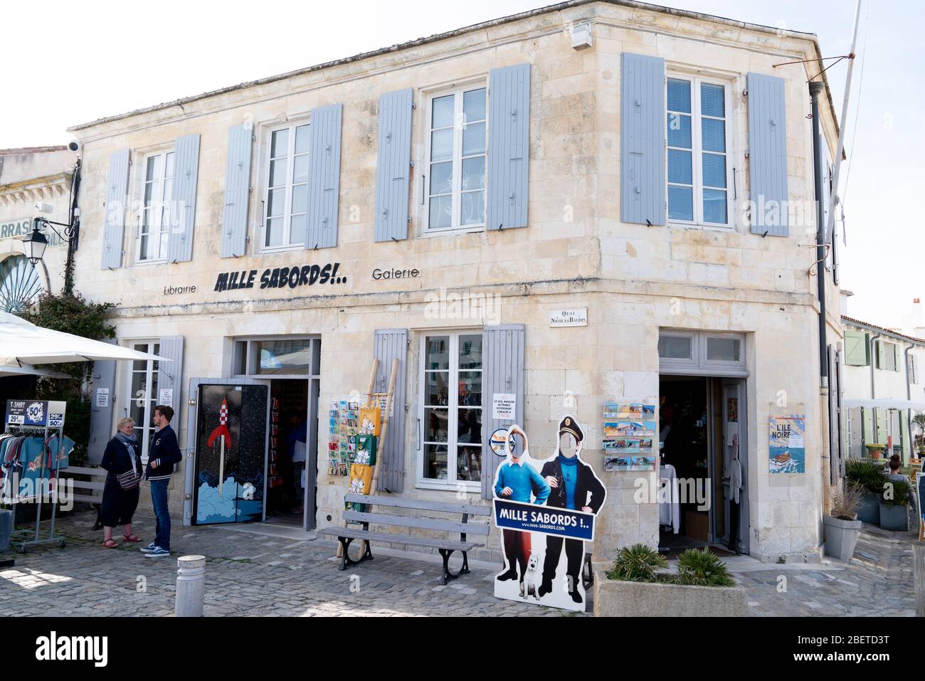 Saint Martin de Re, Charente / France - 05 02 2019 : the only one shop for Tintin in France in Isle Ile de Re Stock Photo