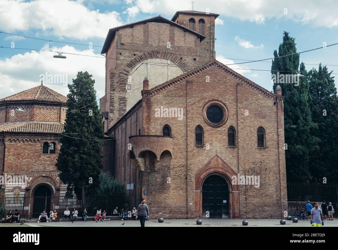 Basilica of Santo Stefano with Holy Sepulchre church on Piazza Santo Stefano in Bologna, capital and largest city of Emilia Romagna region in Italy Stock Photo