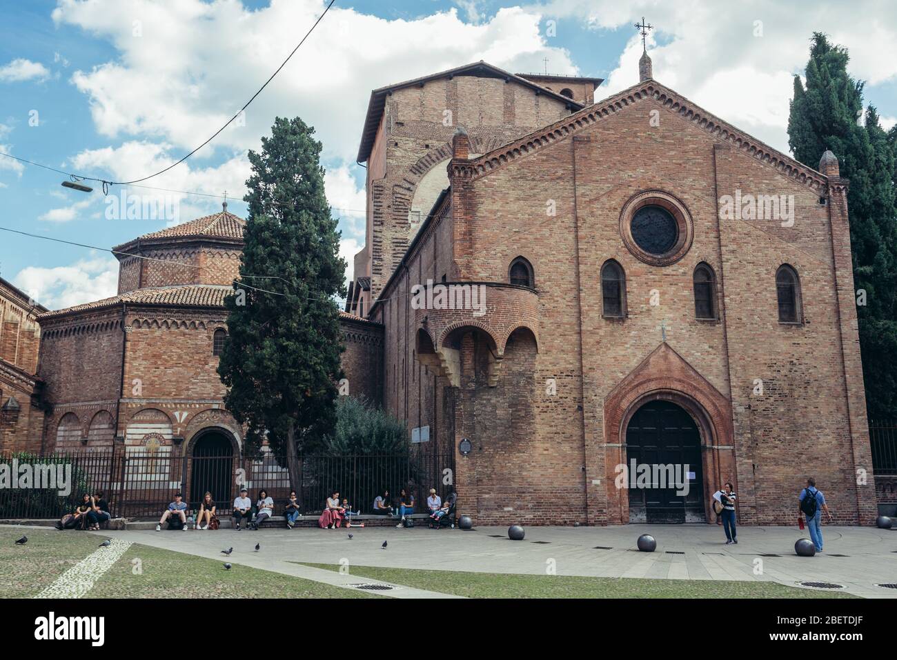 Basilica of Santo Stefano with Holy Sepulchre church on Piazza Santo Stefano in Bologna, capital and largest city of Emilia Romagna region in Italy Stock Photo