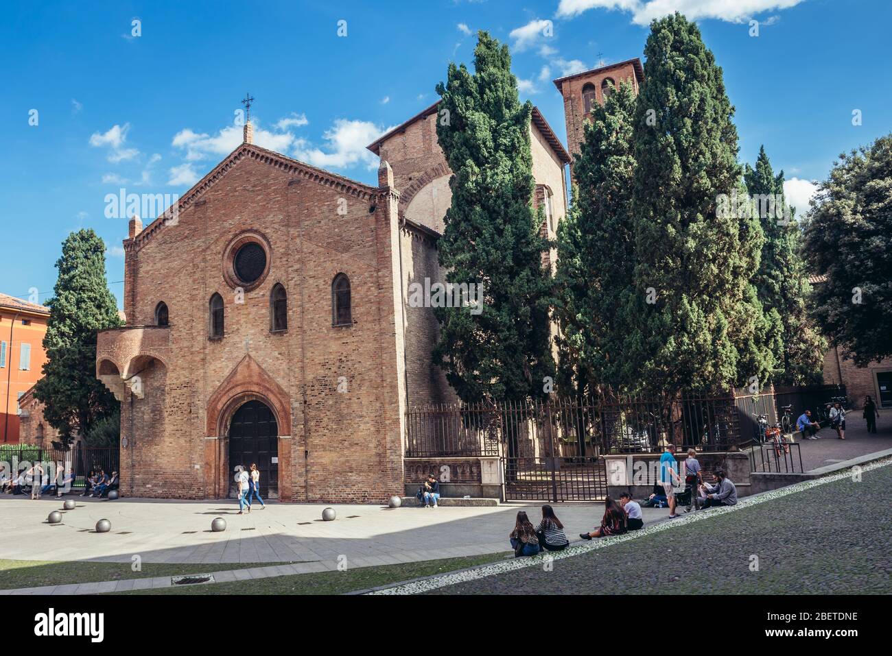 Basilica of Santo Stefano with Holy Sepulchre church on Piazza Santo Stefano in Bologna, capital and largest city of Emilia Romagna region in Italy Stock Photo