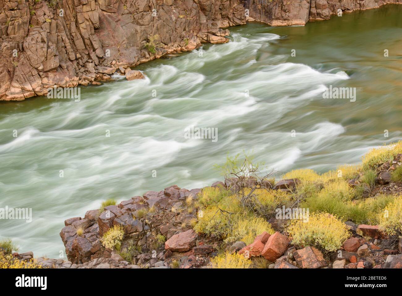 The Colorado River. Bass Rapid from the Bass trail, Grand Canyon National Park, Arizona, USA Stock Photo