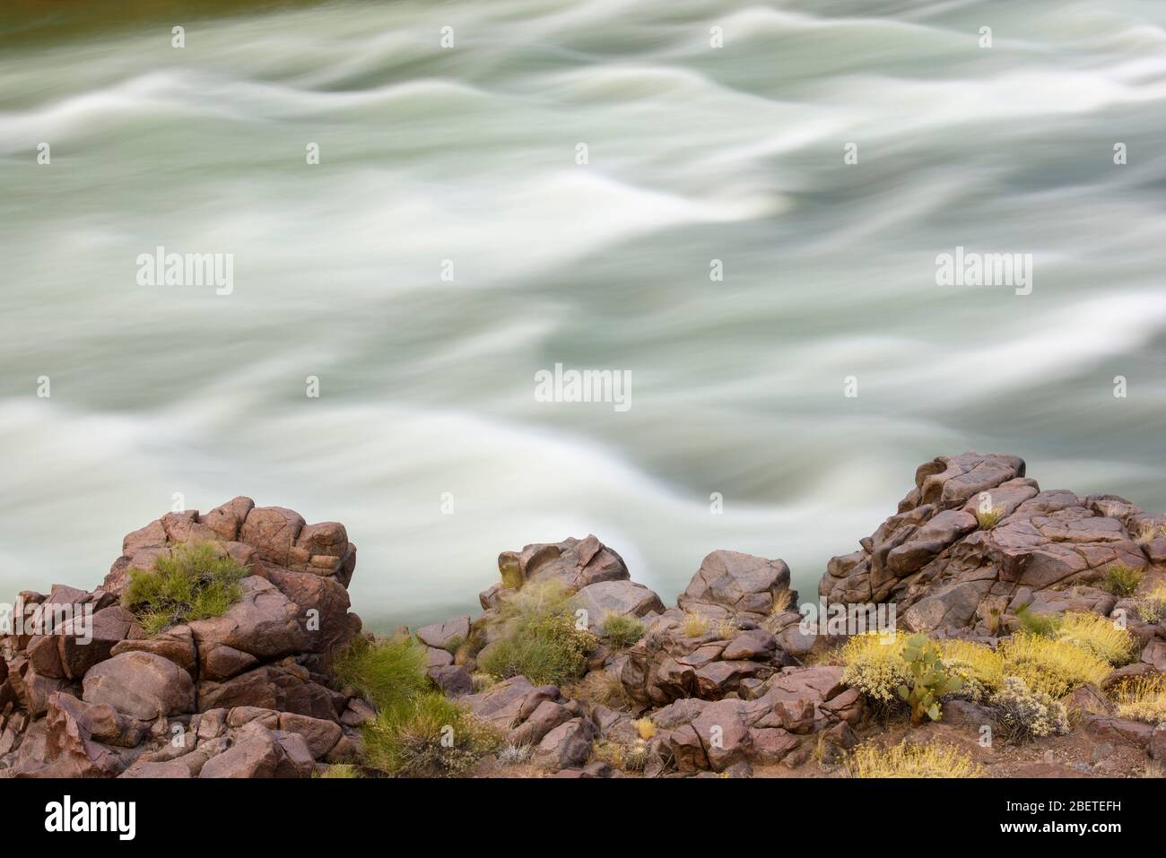 The Colorado River. Bass Rapid from the Bass trail, Grand Canyon National Park, Arizona, USA Stock Photo