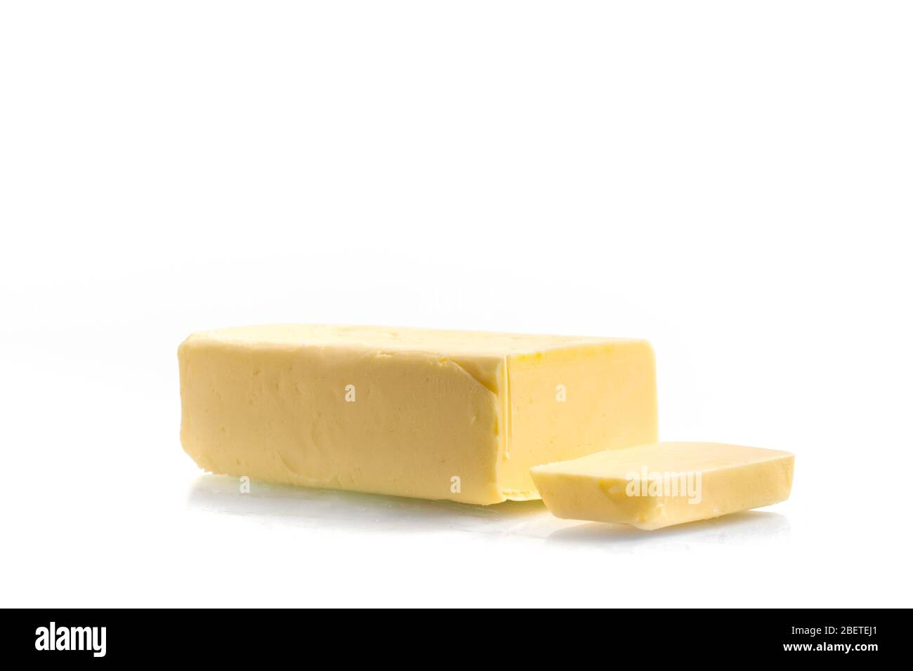 Fresh Butter Bar isolated on white background Stock Photo Alamy