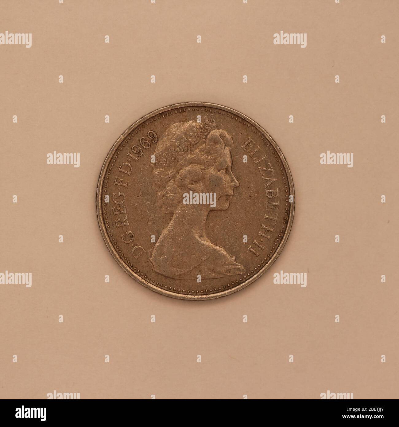 Großaufnahme einer Englischen 5 Pence Münze Stock Photo