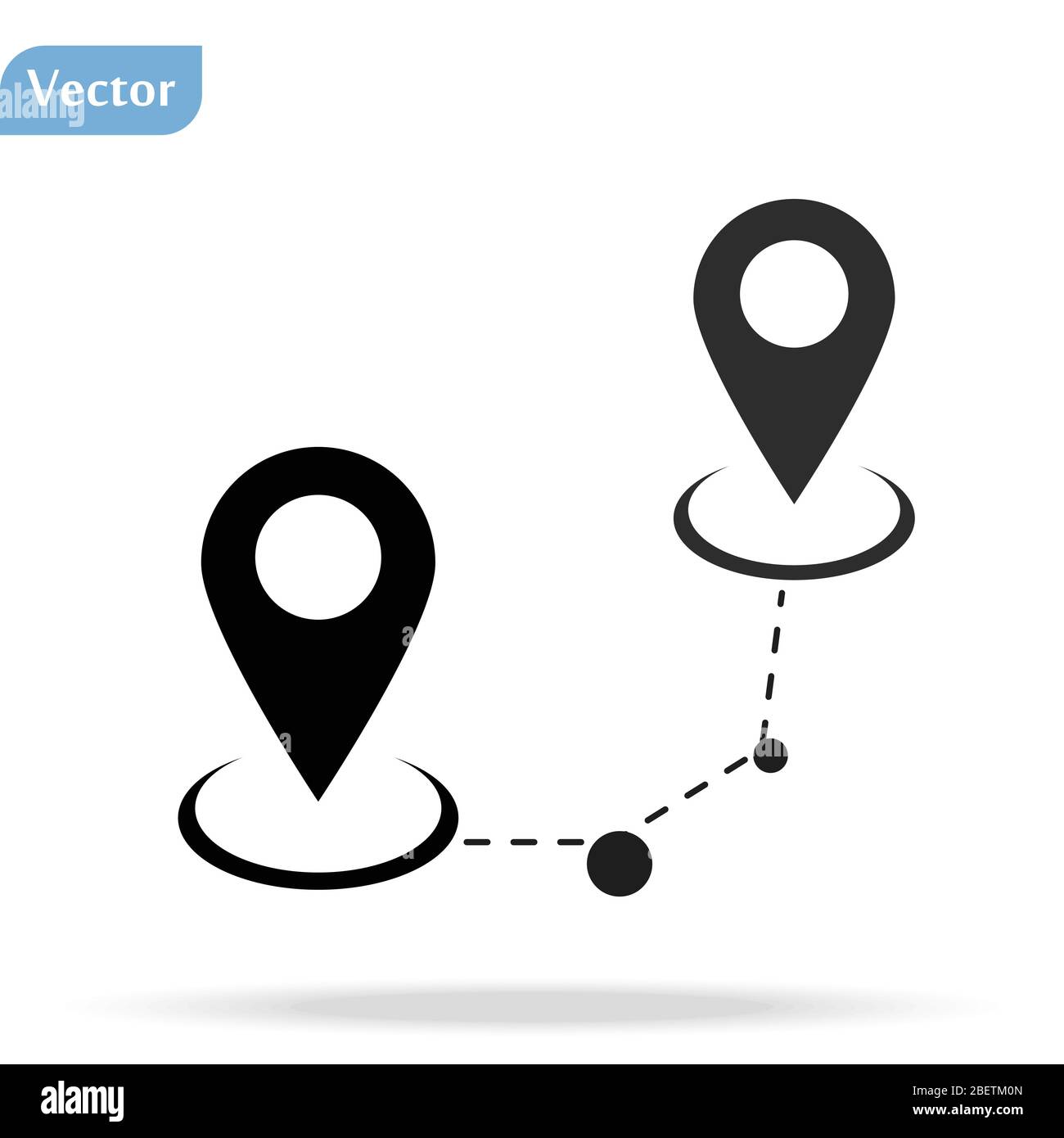 Black Route location icon isolated on white background. Map pointer sign.  Concept of path or road. GPS navigator. Vector Illustration Stock Vector  Image & Art - Alamy
