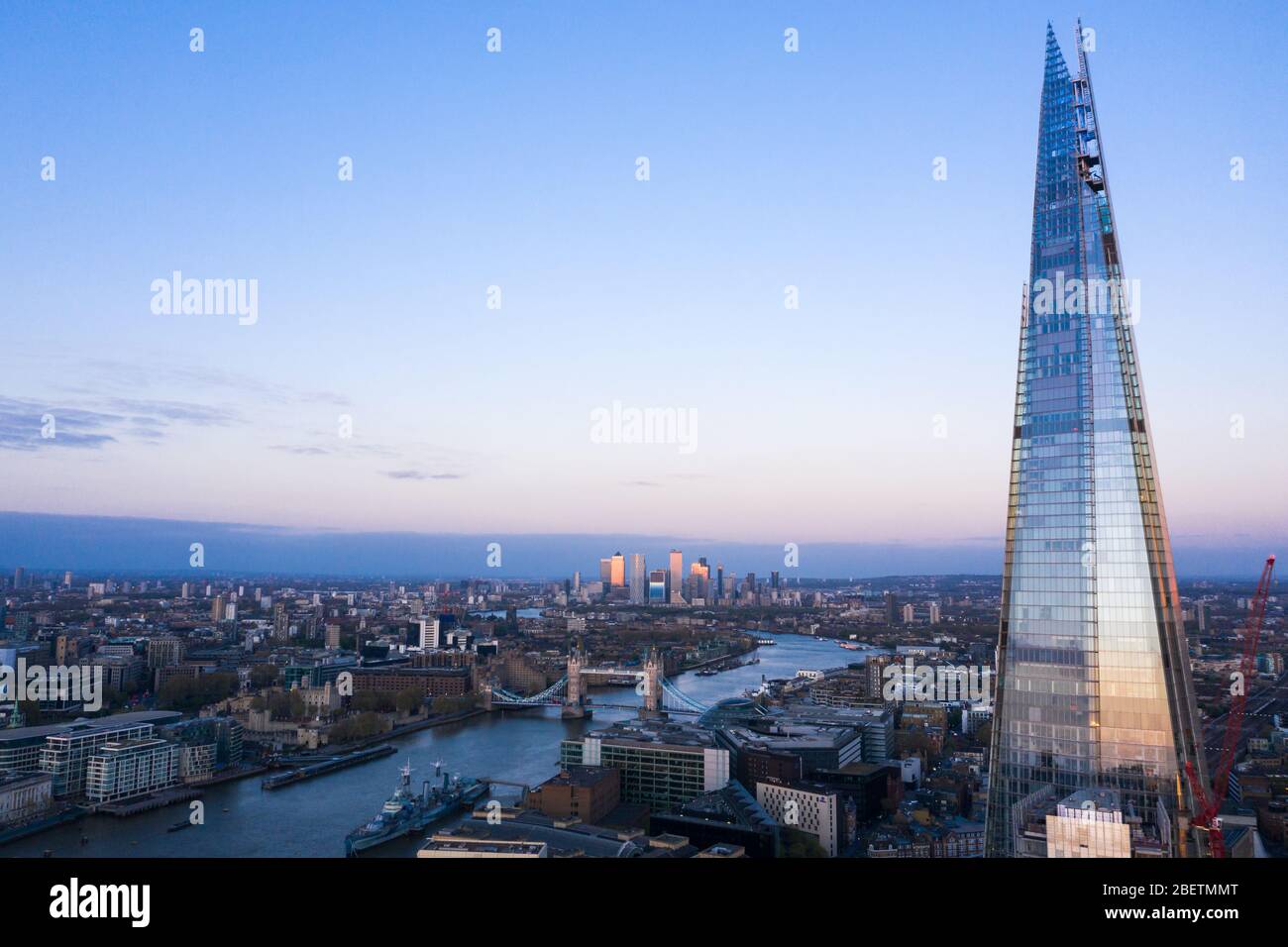 London Shard Aerial view of Town house and London Bridge Stock Photo