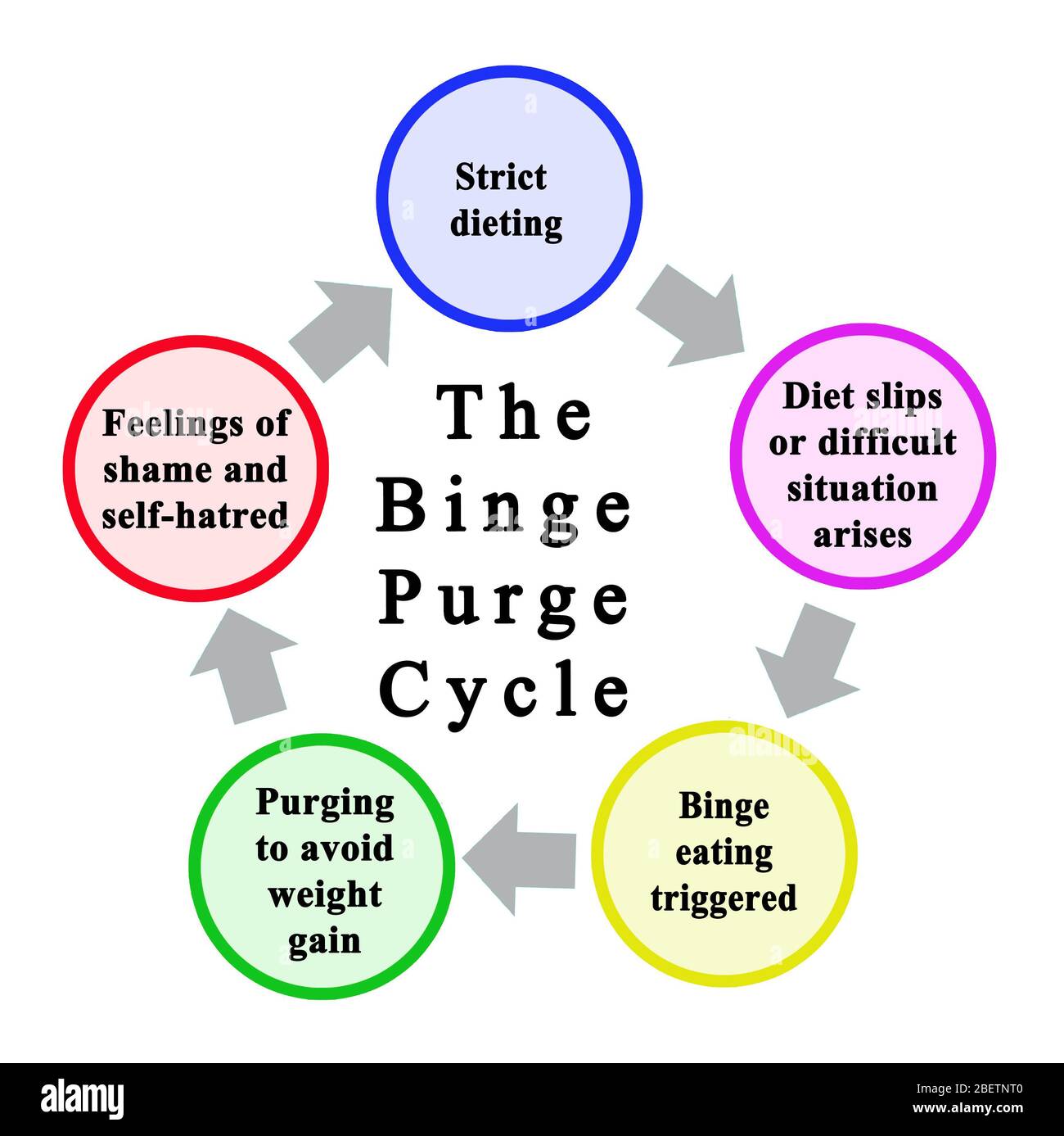 Stages of binge purge cycle stock photo alamy