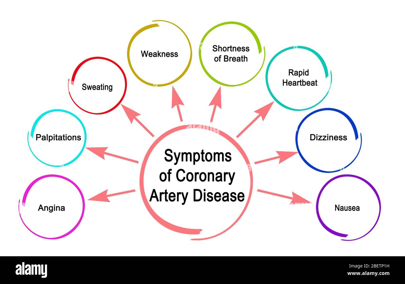 Symptoms of Coronary Artery Disease Stock Photo