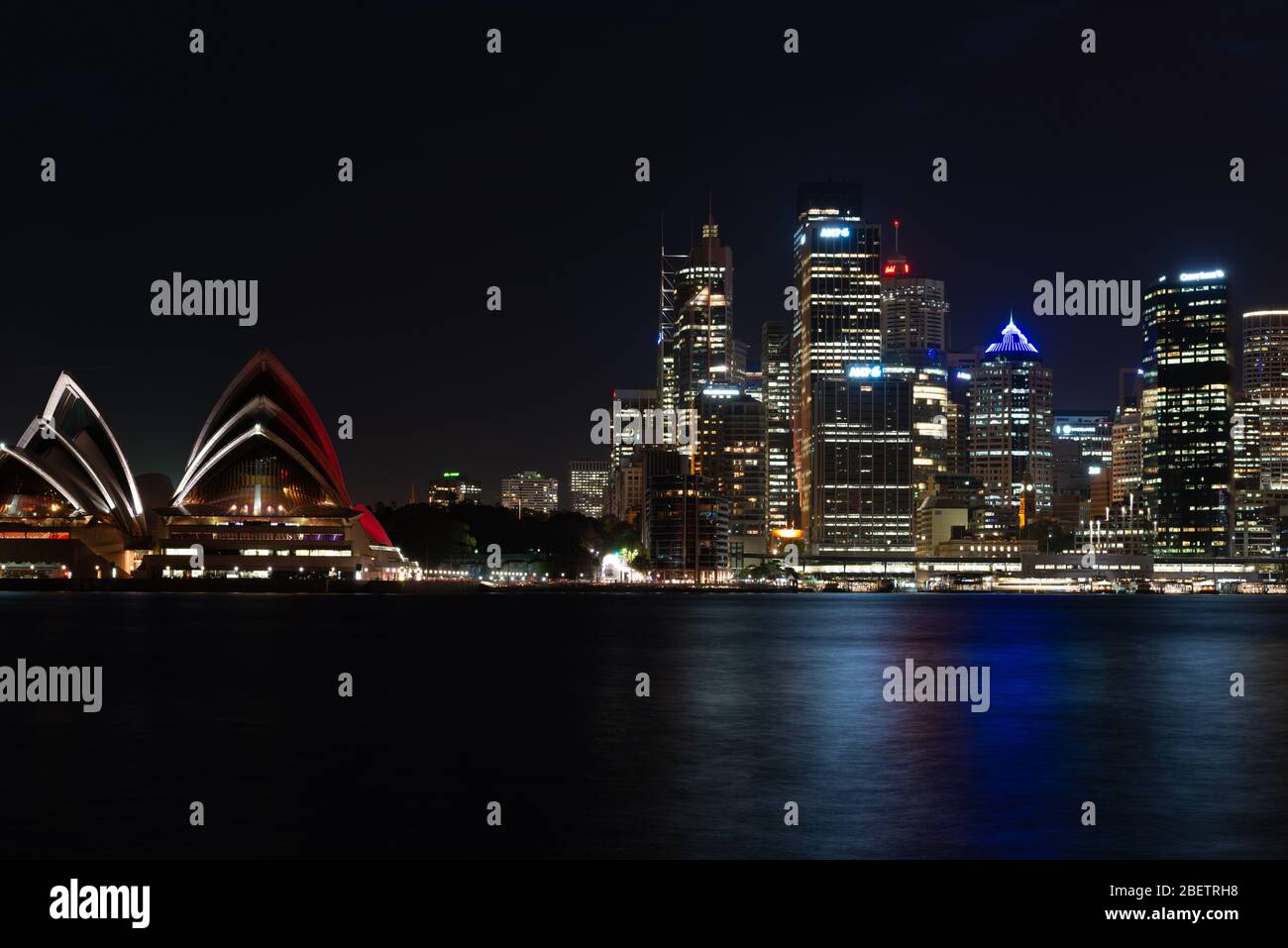 Wonderful view of Sydney skyline in the night Stock Photo