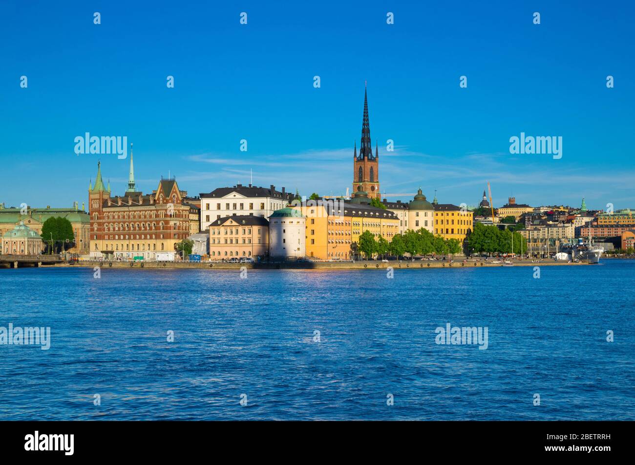 Riddarholmen island district with Riddarholm Church spires and typical ...