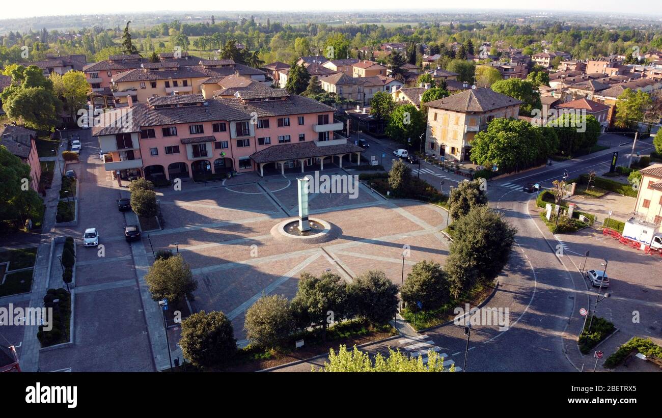 Albinea, Reggio Emilia / Italy: Aerial view of Albinea town center Stock Photo