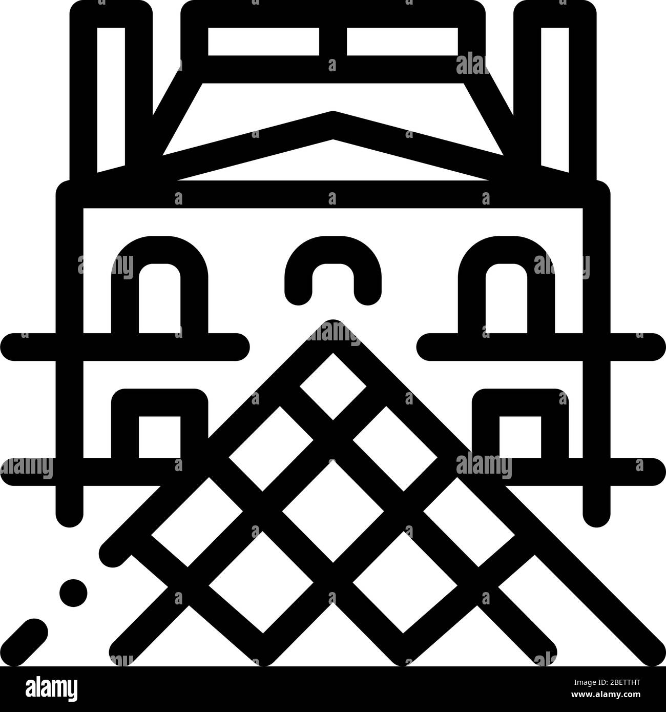 french louvre icon vector outline illustration Stock Vector