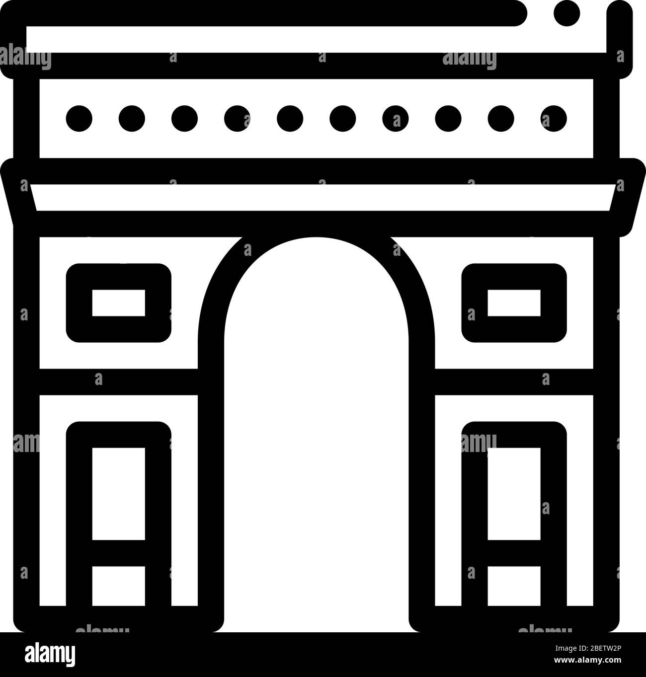 gate arch saint denis icon vector outline illustration Stock Vector