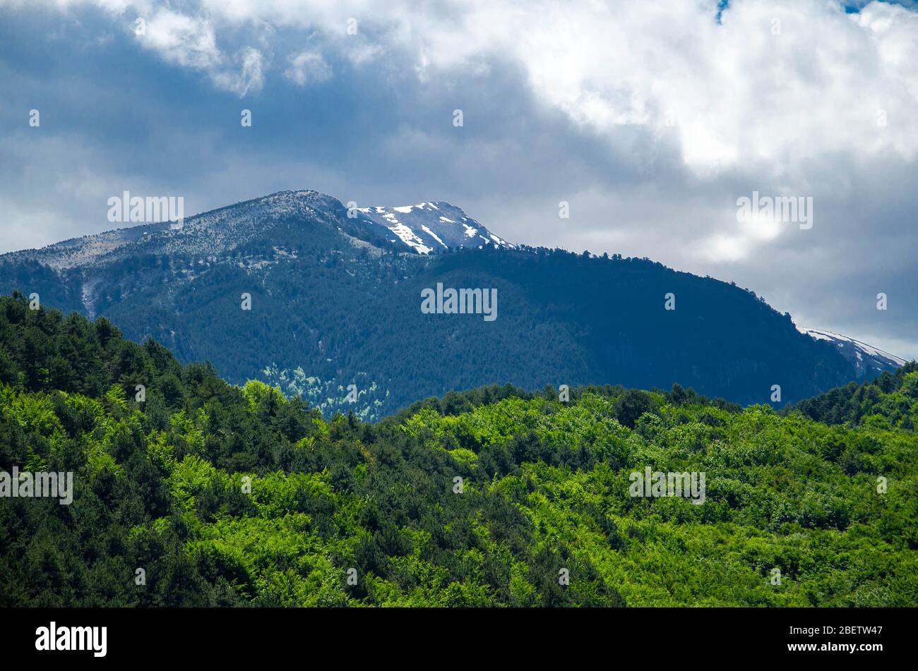 View of mountains Olympus, Pieria, Macedonia, Greece Stock Photo