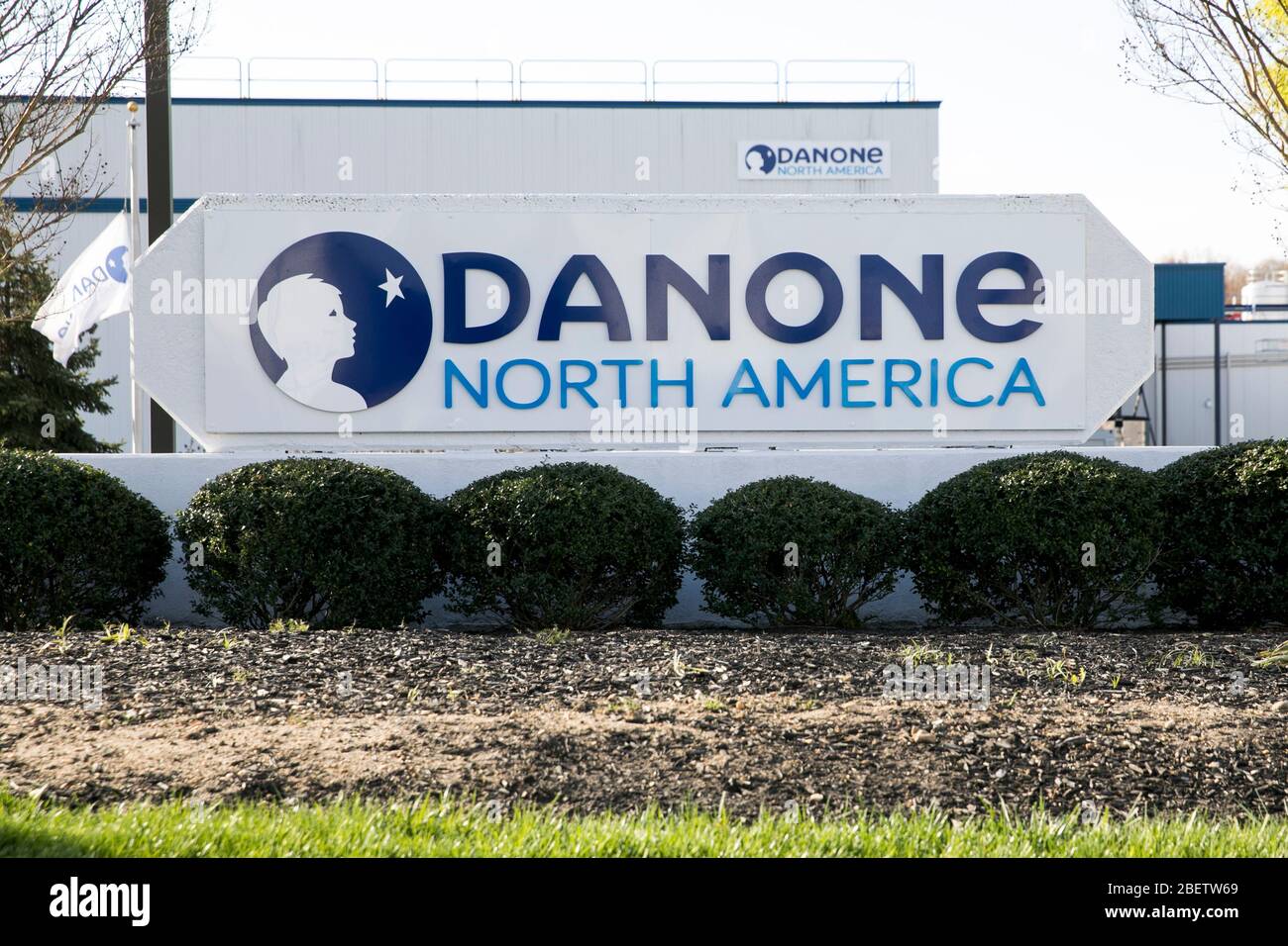 A logo sign outside of a facility occupied by Danone North America in