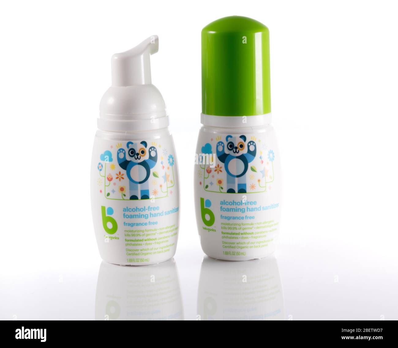 Morgantown, WV - 15 April 2020: Babyganics infant or baby hand sanitizer or  antibacterial and disinfecting spray bottle on white background Stock Photo  - Alamy