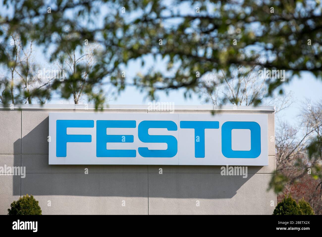 A logo sign outside of a facility occupied by Festo in Eatontown, New