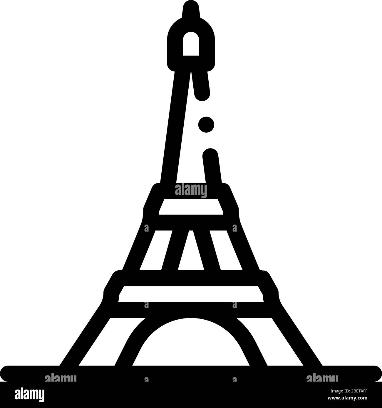 eiffel tower icon vector outline illustration Stock Vector