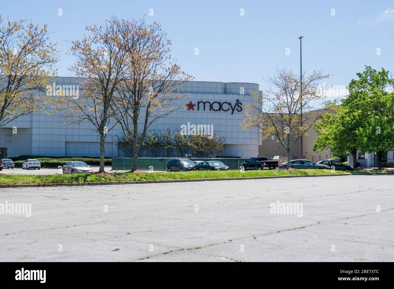 Kennesaw, GA / USA 04/03/20 Macy's department store empty parking