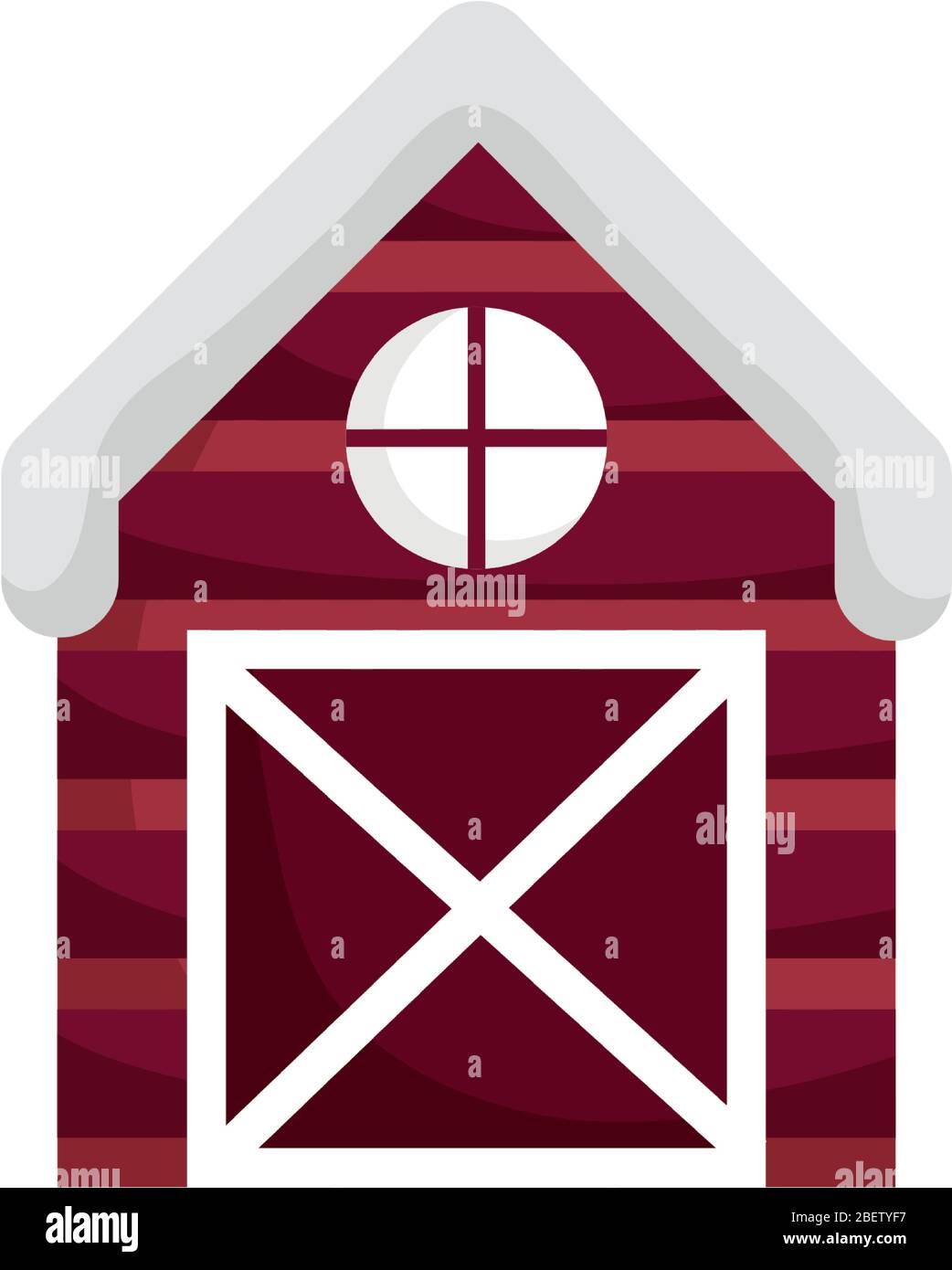 farm wooden barn isolated icon on white background vector illustration ...