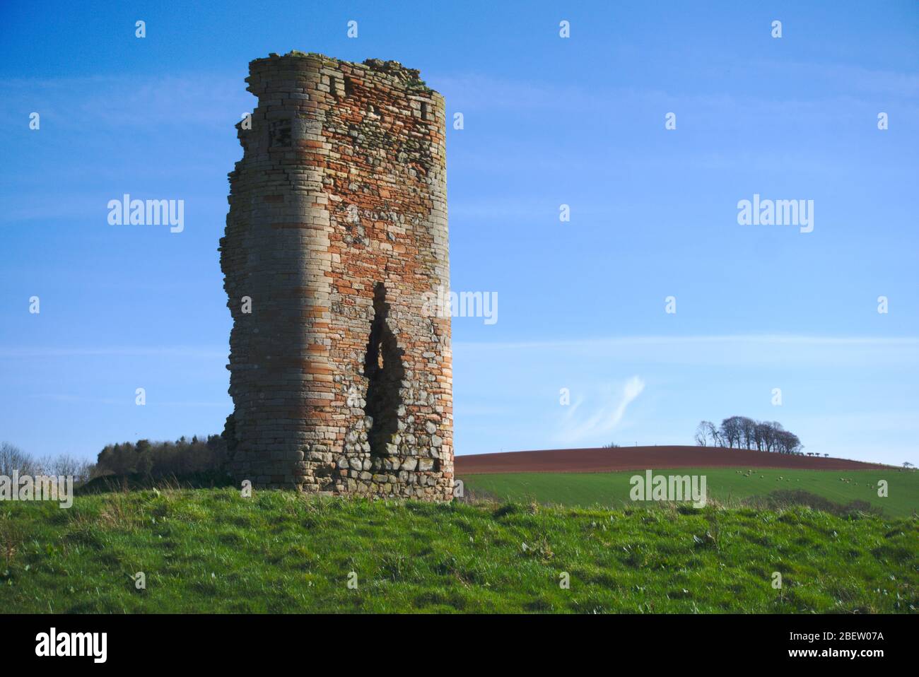 Ruin of the 16th century Corsbie Tower (or Castle), a Scheduled
