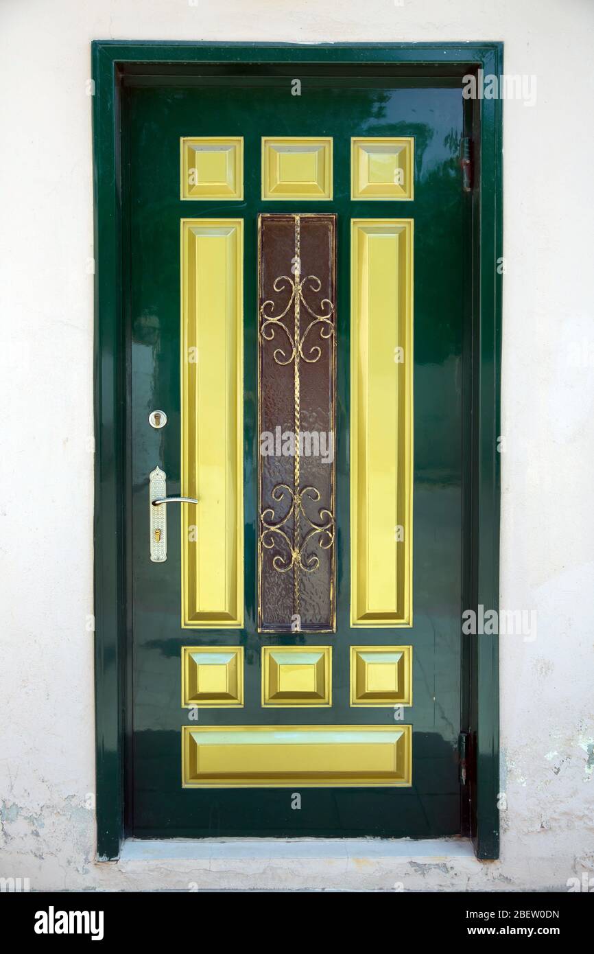 copper door with handle and lockset looks natural tropical and