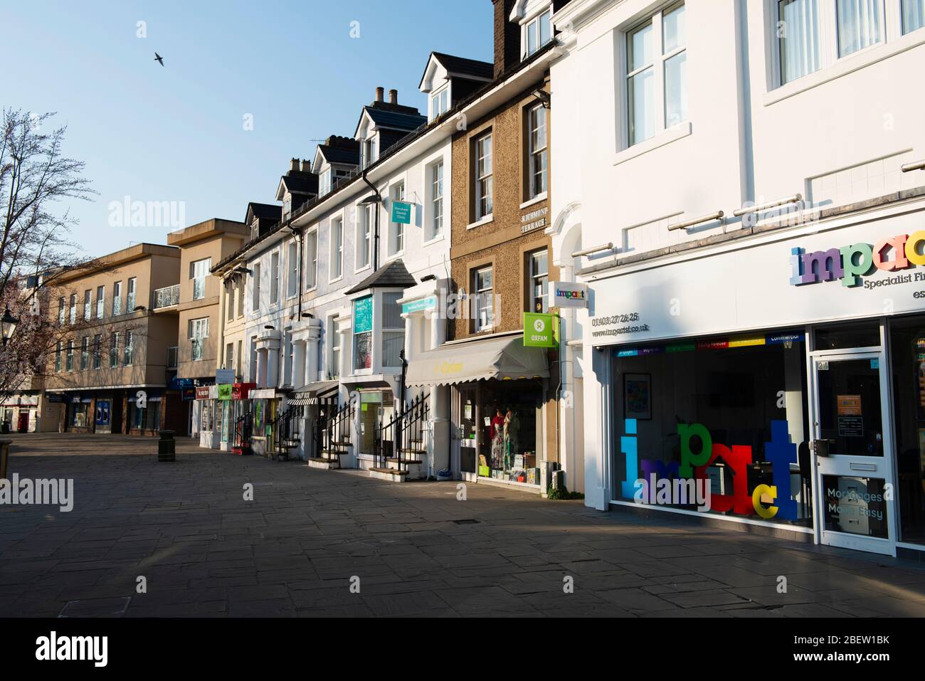 Richmond Terrace which comprises the northern quadrant of The Carfax (formerly 'Scarfolkes'), , Horsham, West Sussex, UK Stock Photo