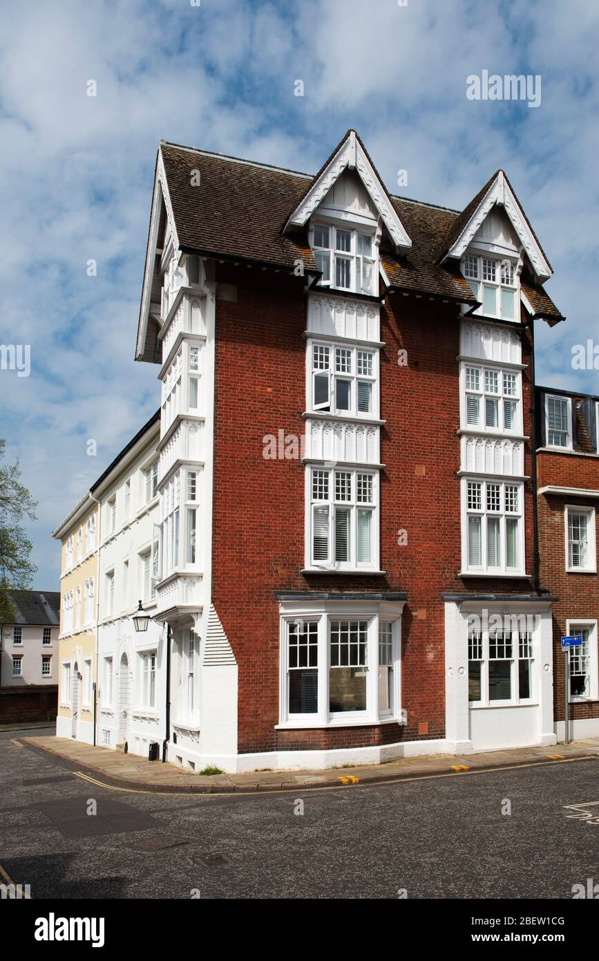 A tall 4-storey building  on Market Square, Horsham, West Sussex, UK Stock Photo