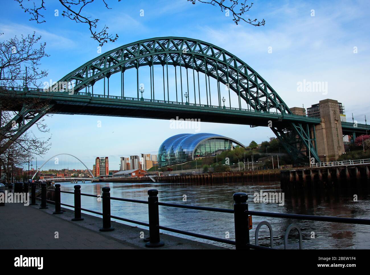 Tyne River, Newcaste upon Tyne, Gateshead, Sage and riverside, evening, NE England, UK, bridges Stock Photo