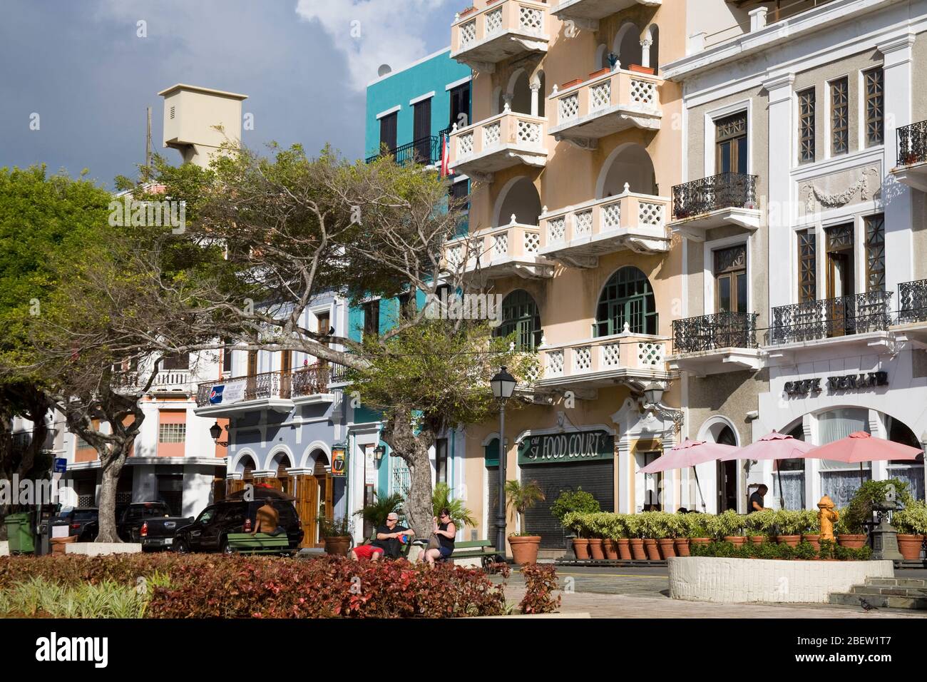 Plaza Colon, Old City of San Juan, Puerto Rico Island, United States of America Stock Photo