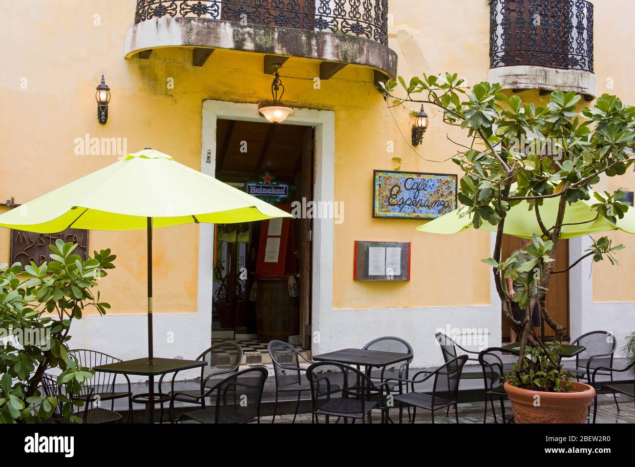 Cafe in Old San Juan, Puerto Rico Island, United States of America Stock Photo