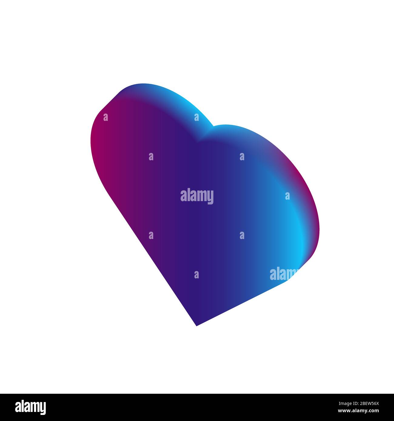 Illustration 3d isometric love symbol pink and blue gradient color ...