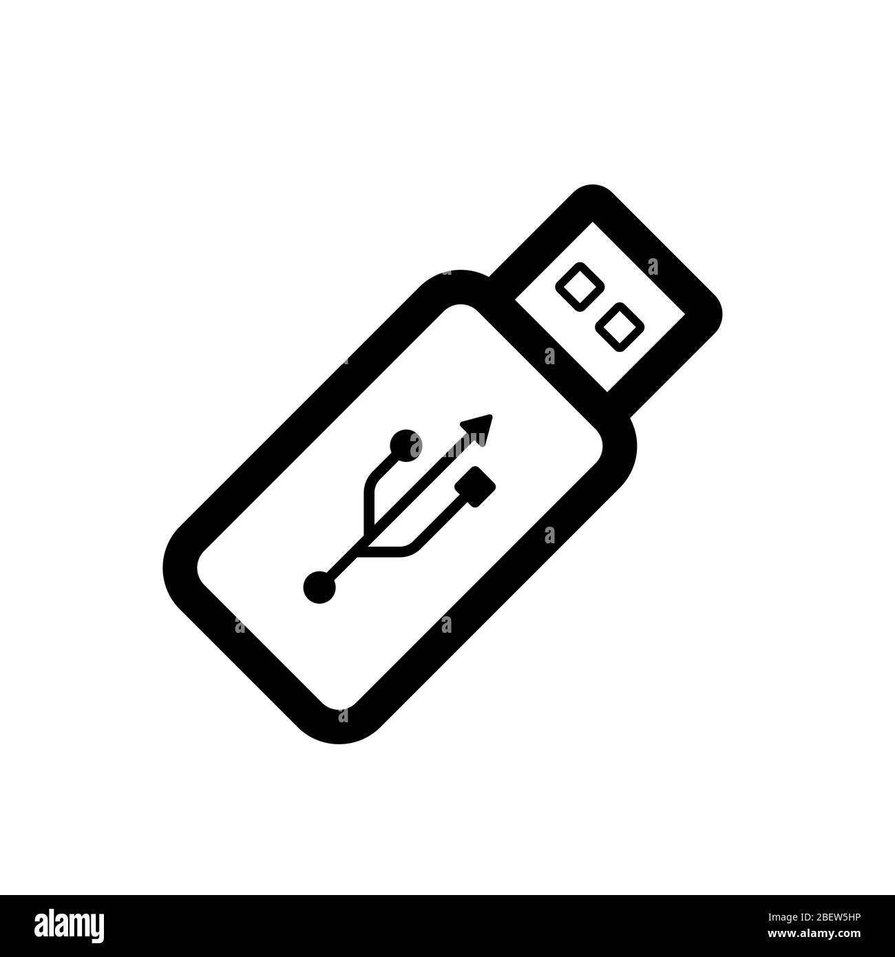 USB flash drive icon. Black icon isolated on white background. USB flash  drive silhouette. Simple icon. Web site page and mobile app design vector  ele Stock Vector Image & Art - Alamy