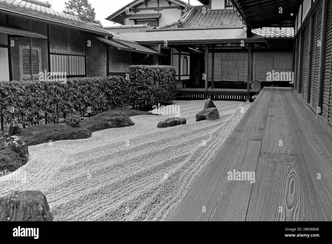 Zuiho-in sub-temple solitary sitting garden area within the Daitokuji Monastery complex in Kyoto, Japan. Stock Photo