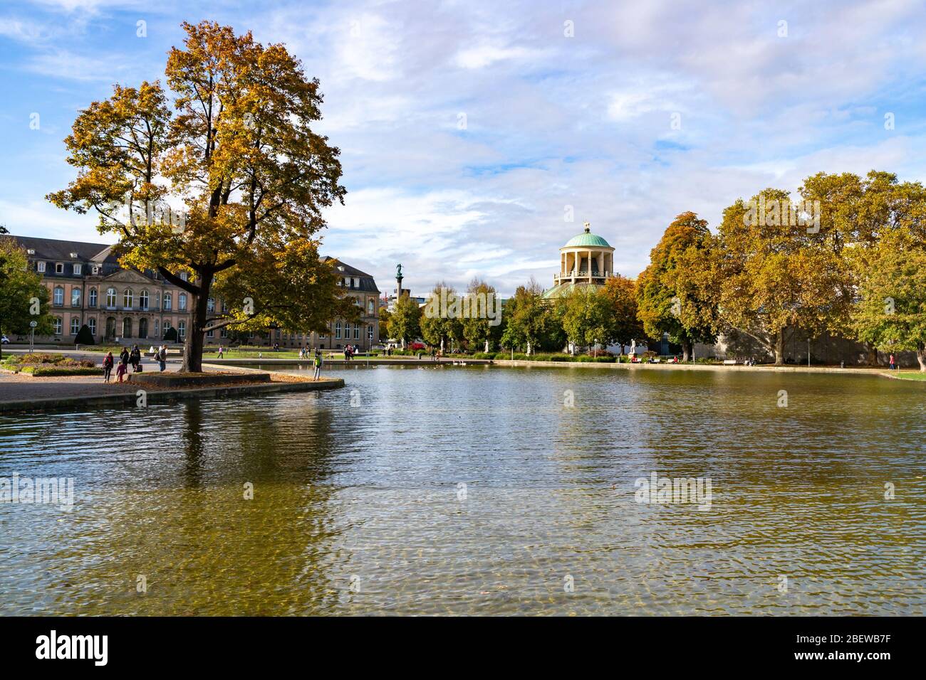 Lake and trees at Eckensee park, Stuttgart, Germany Stock Photo - Alamy