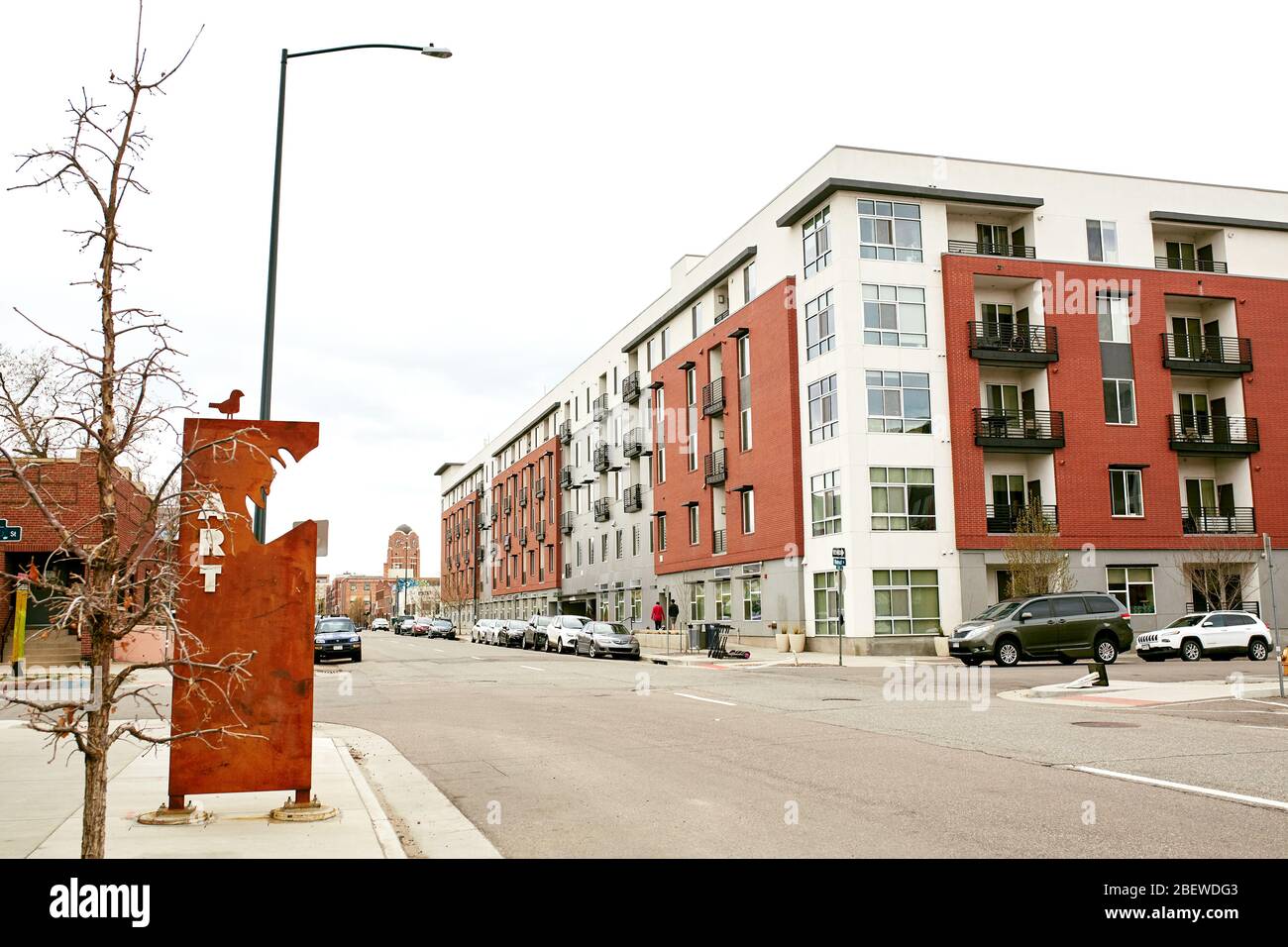 Denver, Colorado April 15th, 2020 Quiet streets on RiNo District