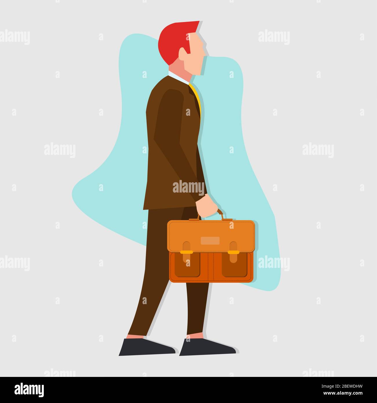 businessman walking isolated vector illustration Stock Vector Image ...
