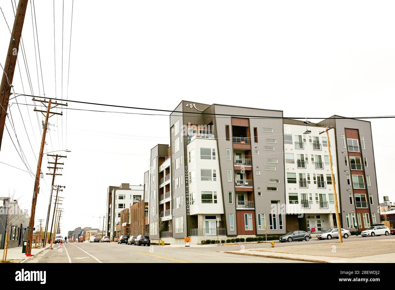 Denver, Colorado April 15th, 2020 Quiet streets on RiNo District