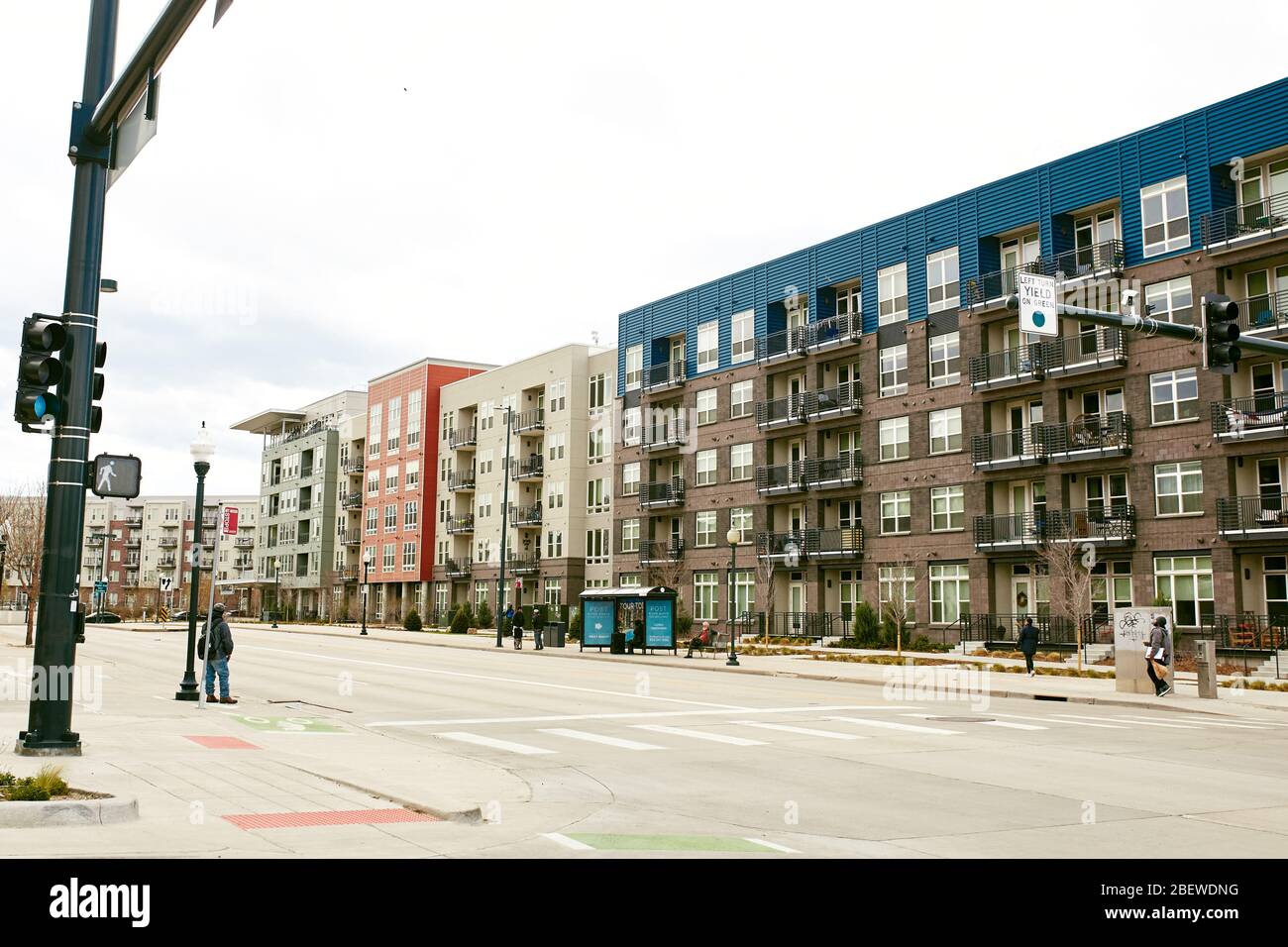 Denver, Colorado April 15th, 2020 Quiet streets on RiNo District