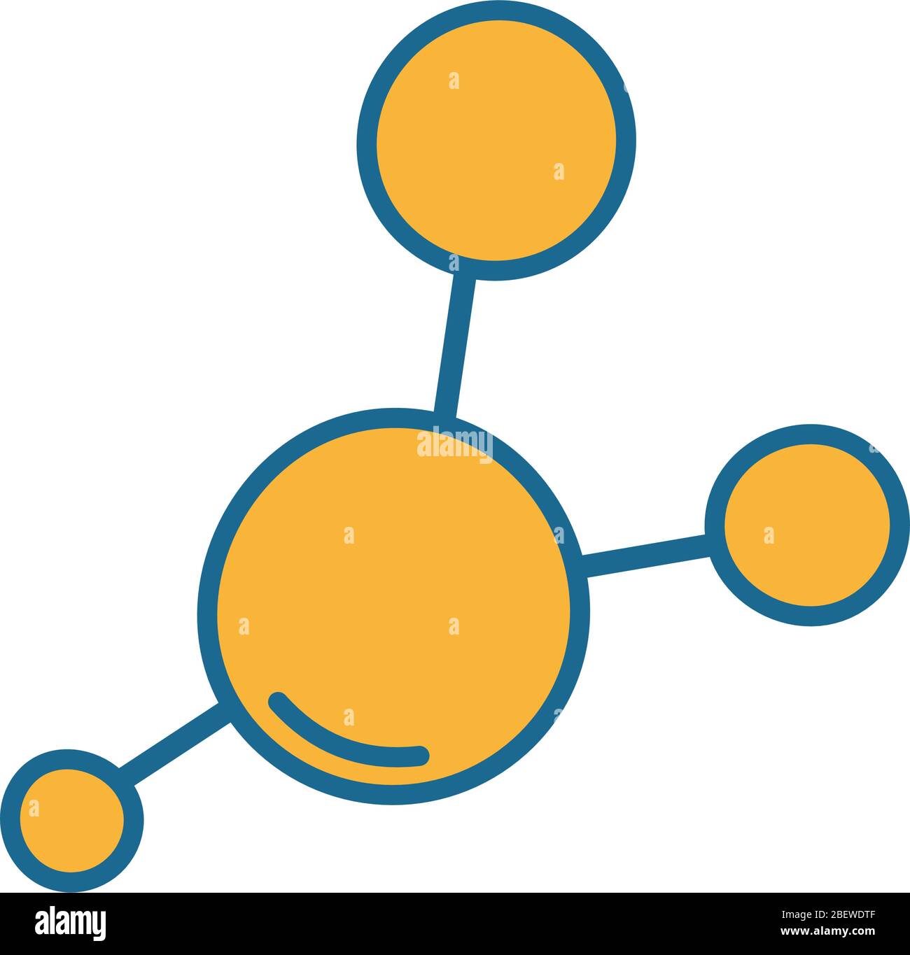 Isolated atom line and fill style icon vector design Stock Vector Image ...