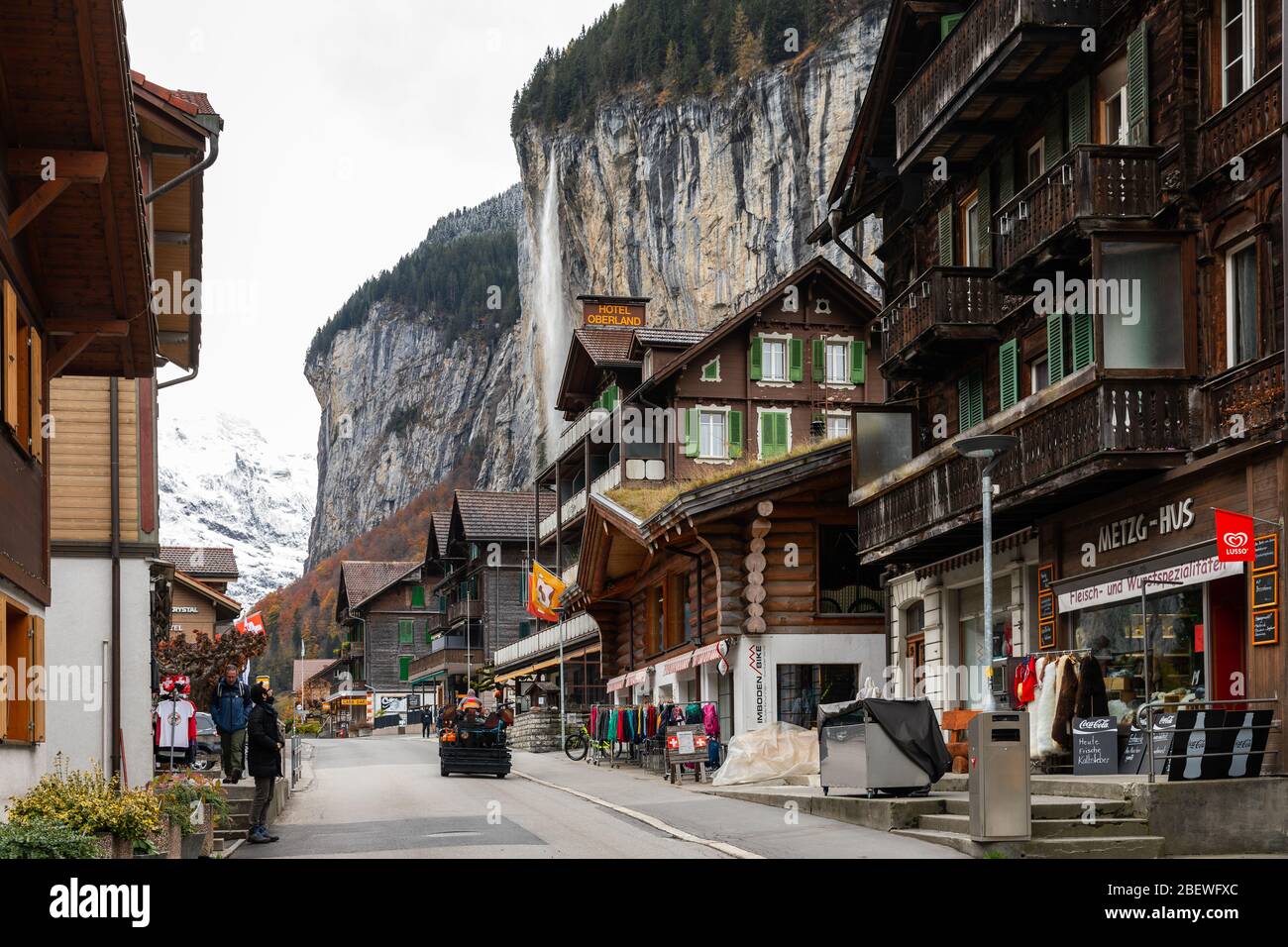Lauterbrunnen, Interlaken, Switzerland November 7, 2019 Old street
