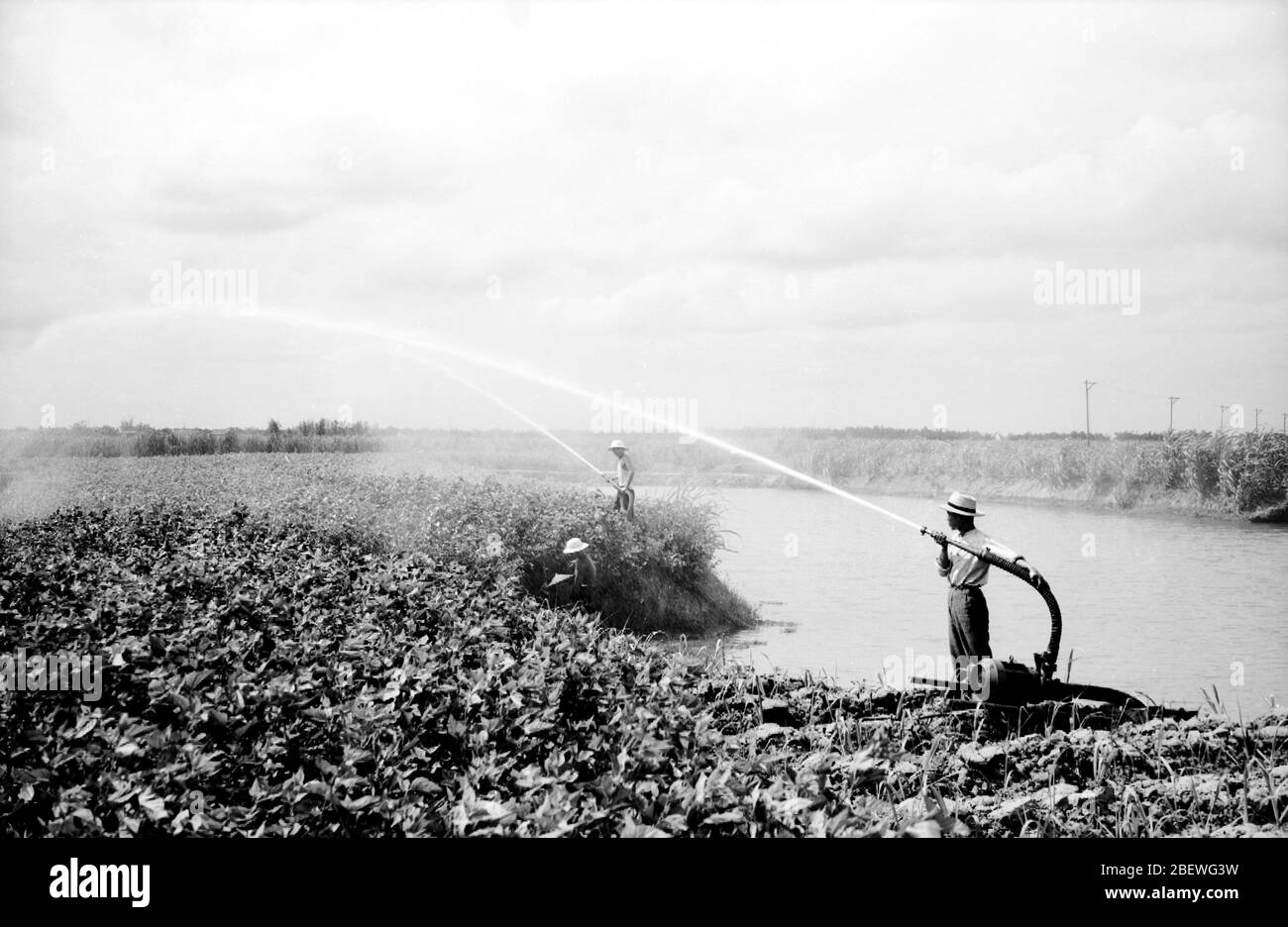 In 1964 Guangdong Shunde Machinery Plant produced sprinkler irrigation machines Stock Photo