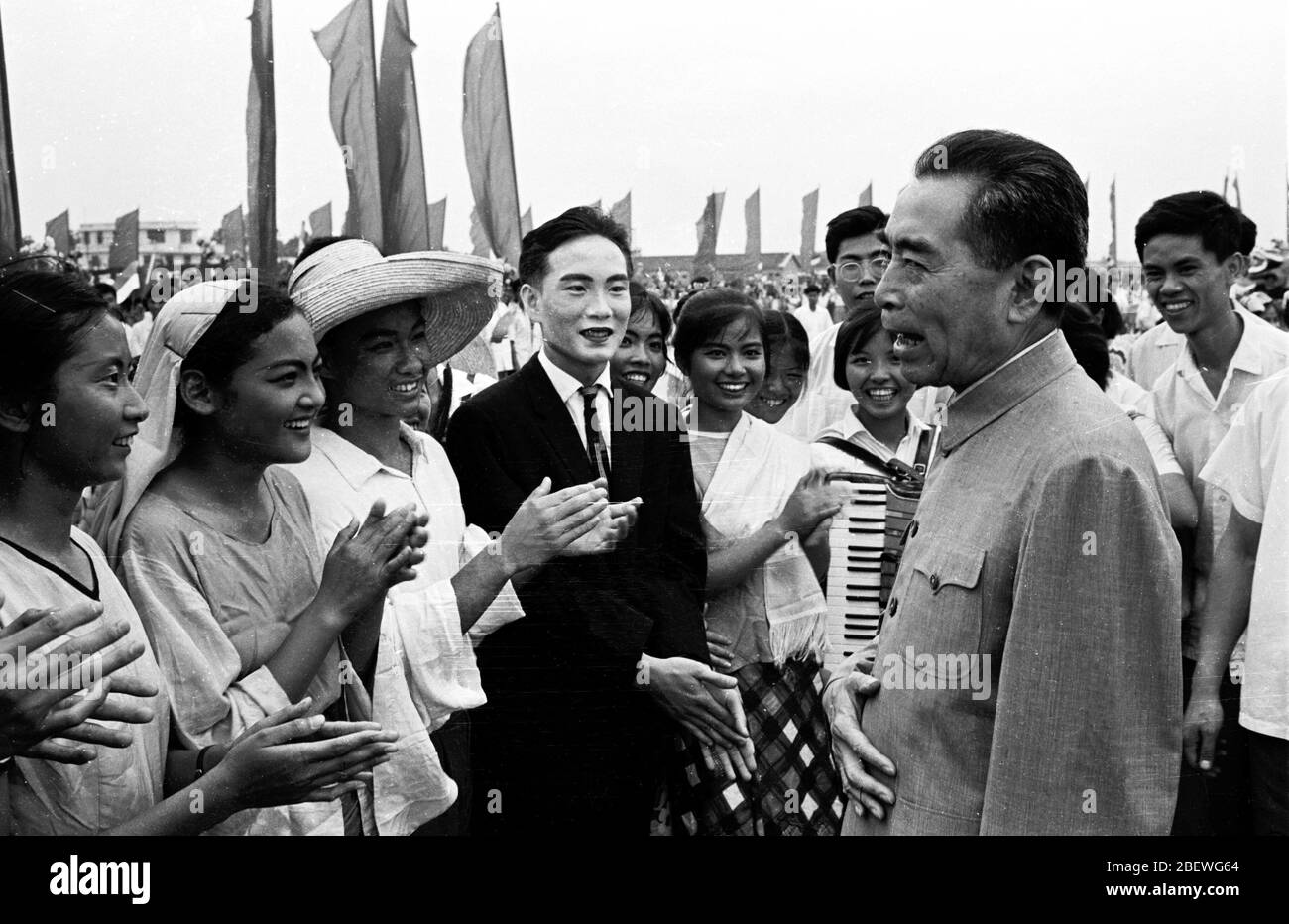 In 1966 Guangzhou Baiyun Airport greeted Prime Minister Zhou of Suharto Stock Photo